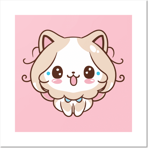 cute kawaii chibi cat lady Kawaii Cat Posters and Art Prints